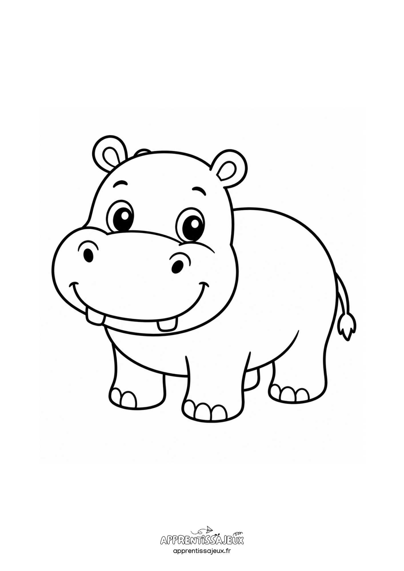 Coloriage à imprimer : Coloriage hippopotame