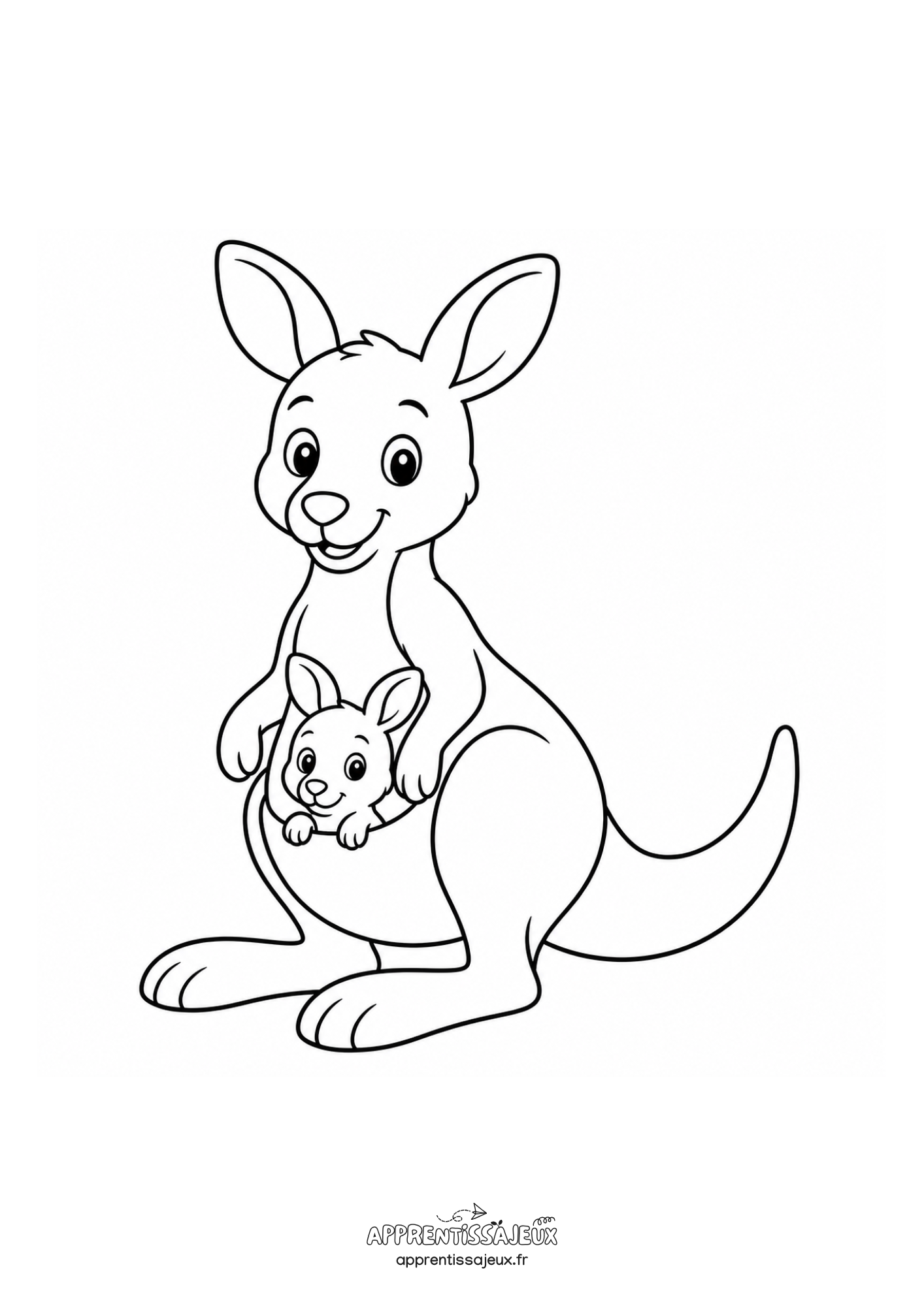 Coloriage à imprimer : Coloriage kangourou