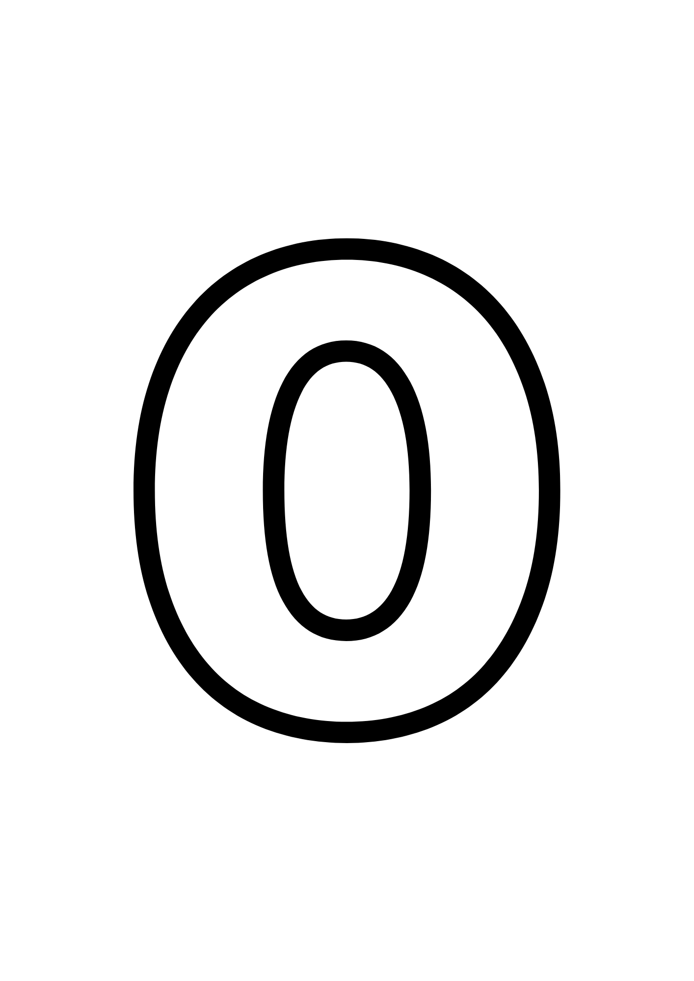 Coloriage à imprimer : Chiffre 0