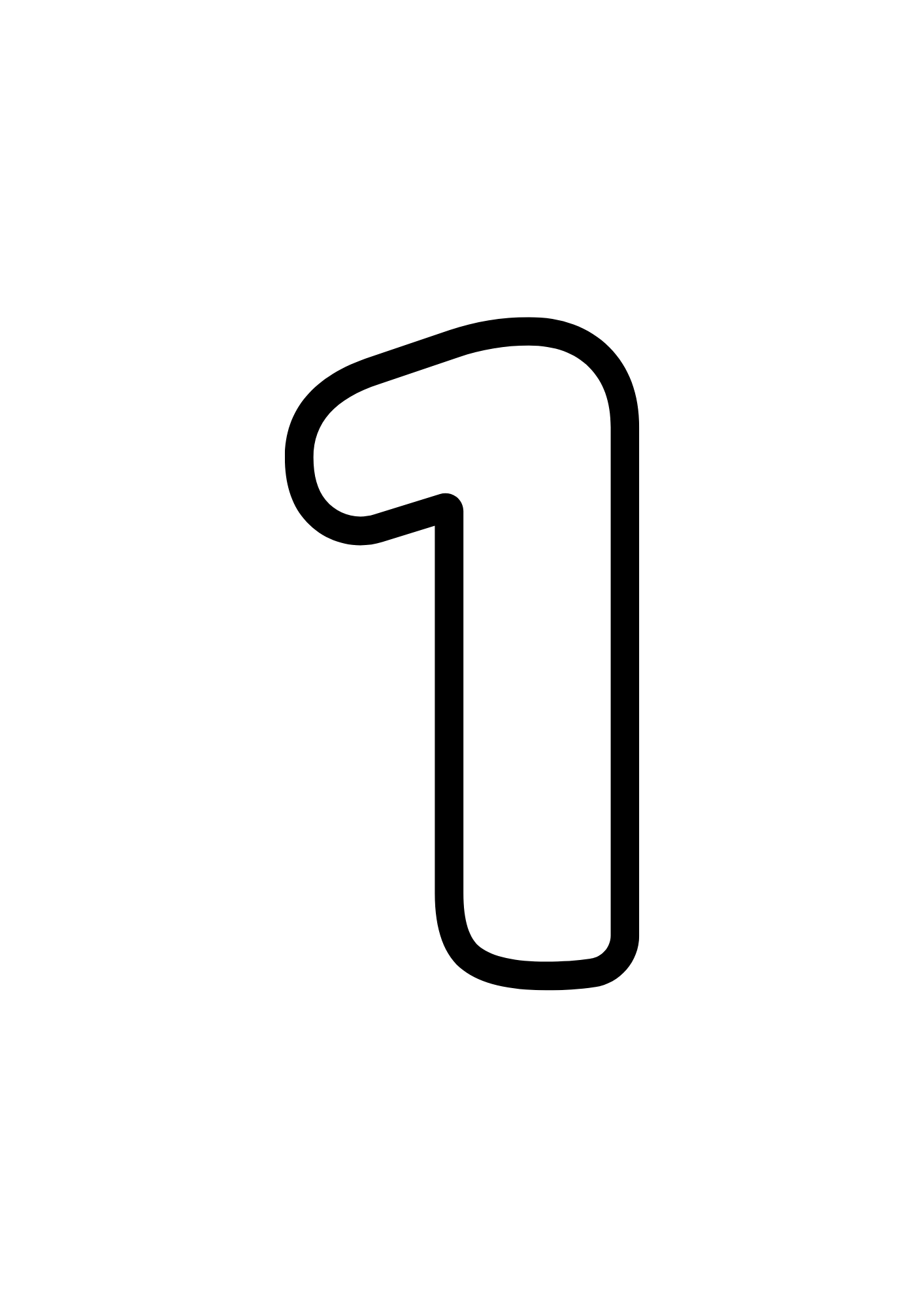 Coloriage à imprimer : Chiffre 1