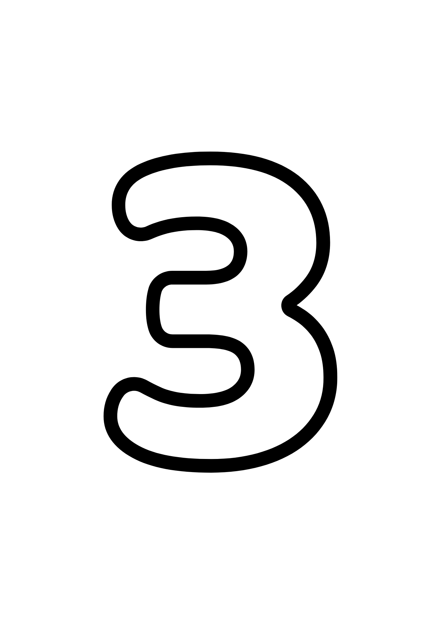Coloriage à imprimer : Chiffre 3
