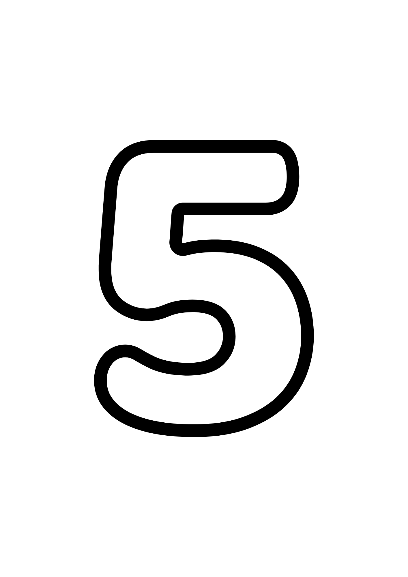 Coloriage à imprimer : Chiffre 5