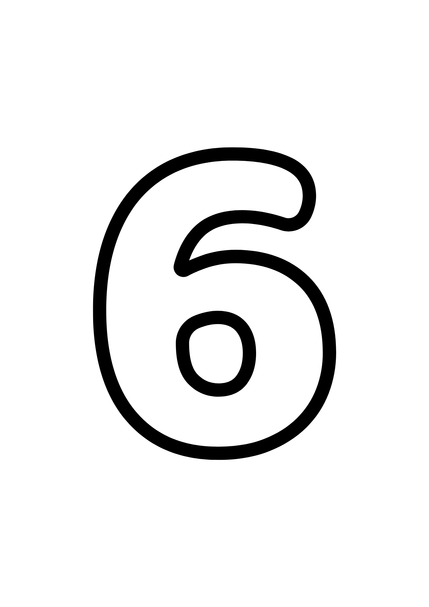 Coloriage à imprimer : Chiffre 6