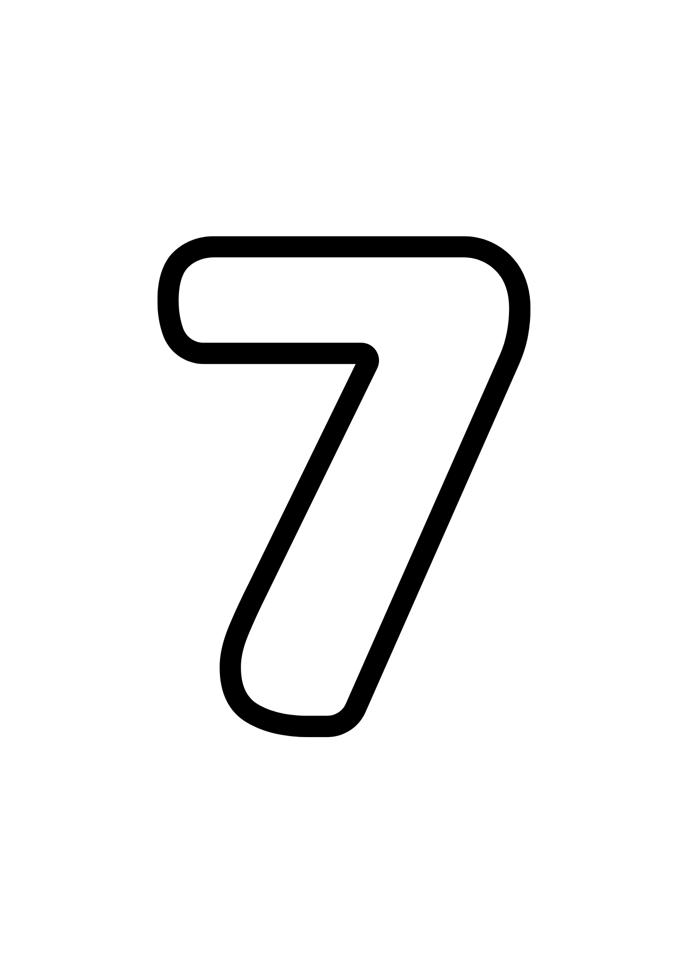 Coloriage à imprimer : Chiffre 7