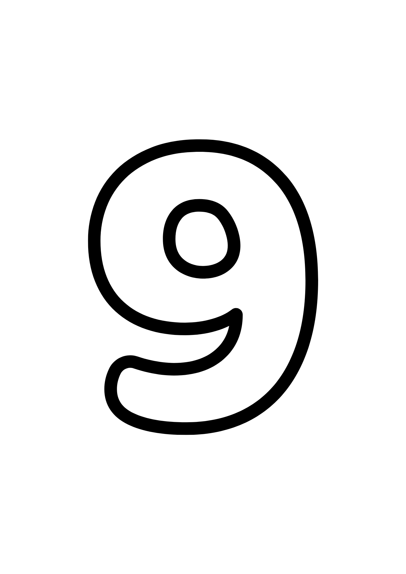 Coloriage à imprimer : Chiffre 9