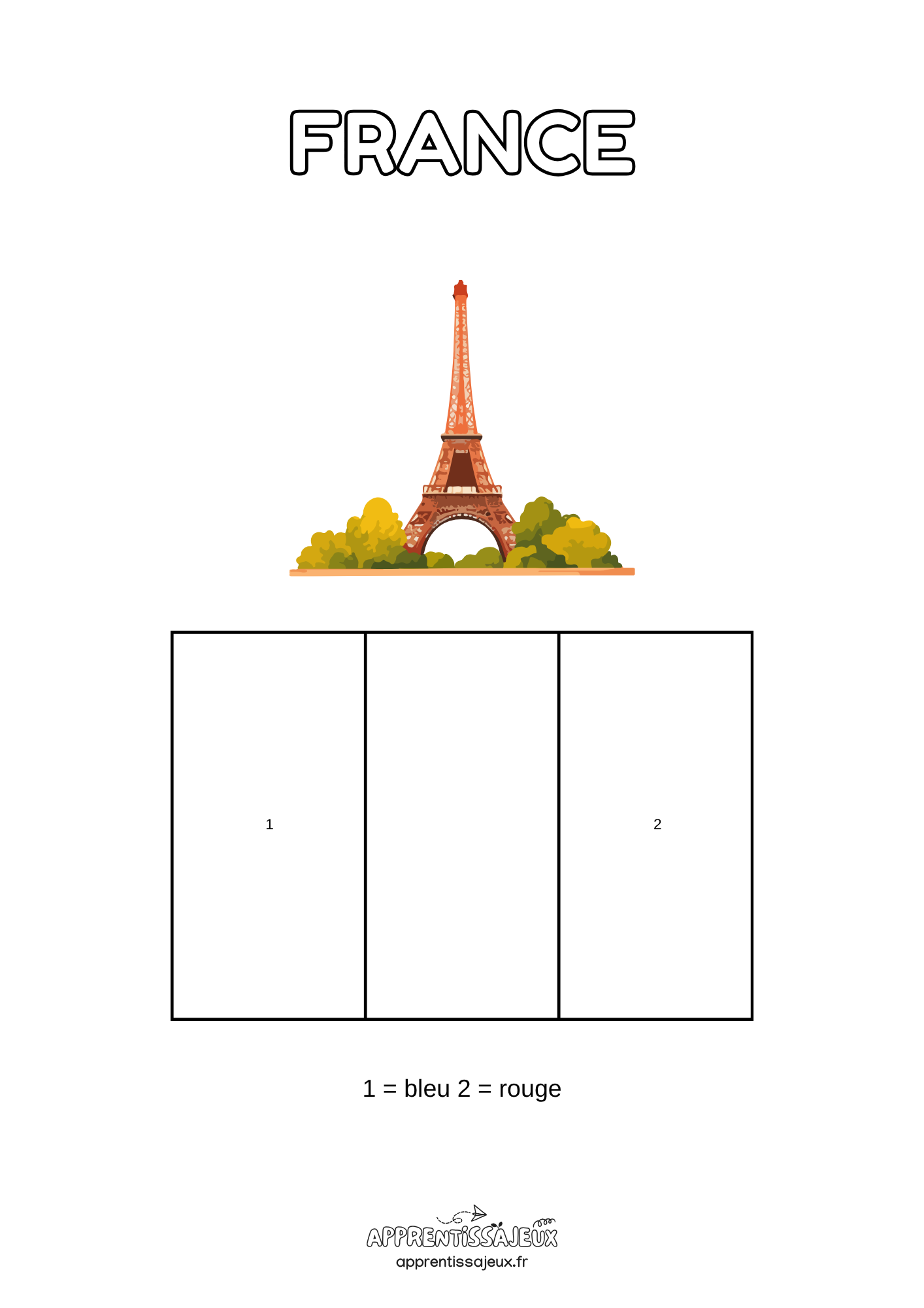 Coloriage à imprimer : Coloriage France