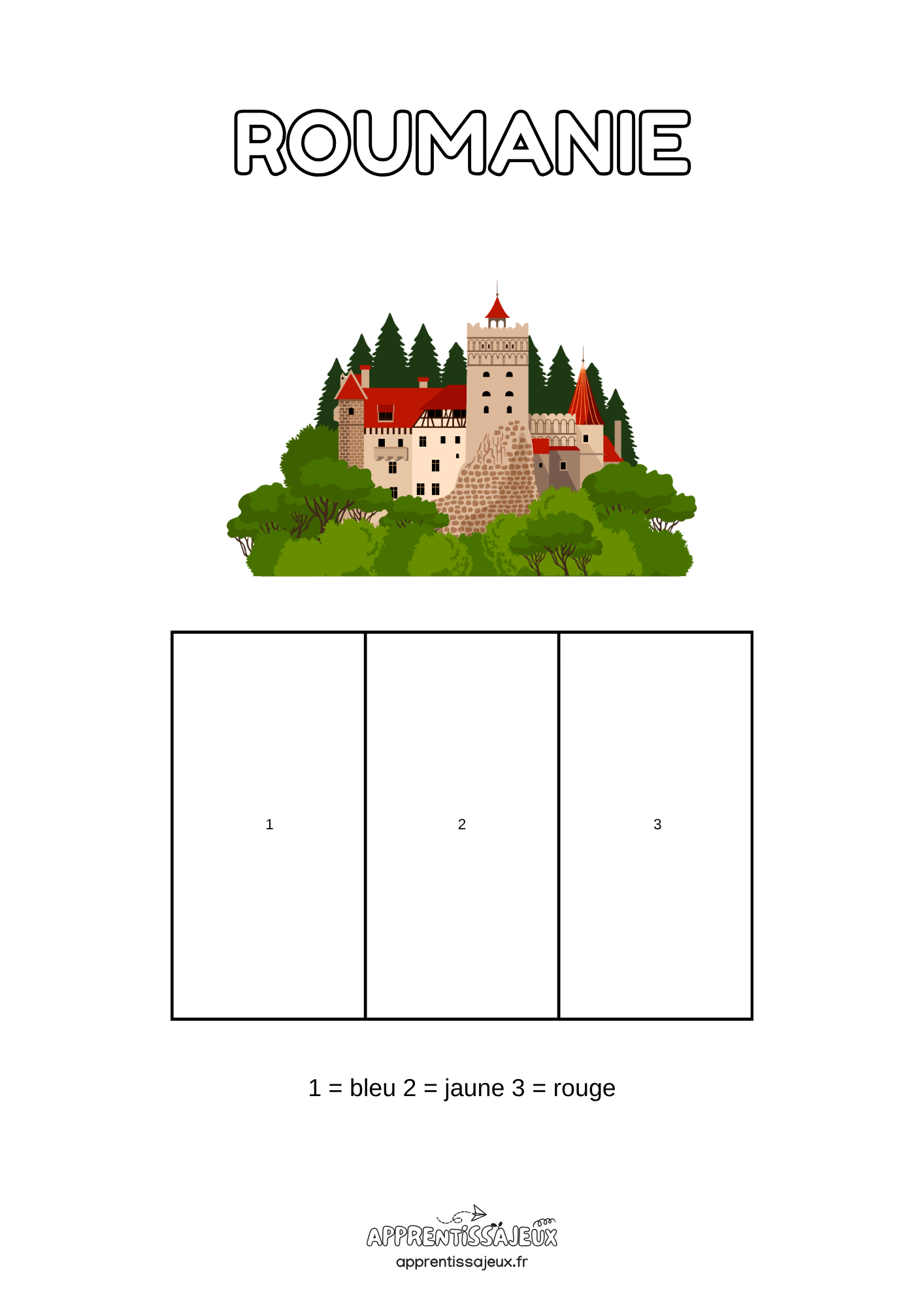 Coloriage à imprimer : Coloriage Roumanie