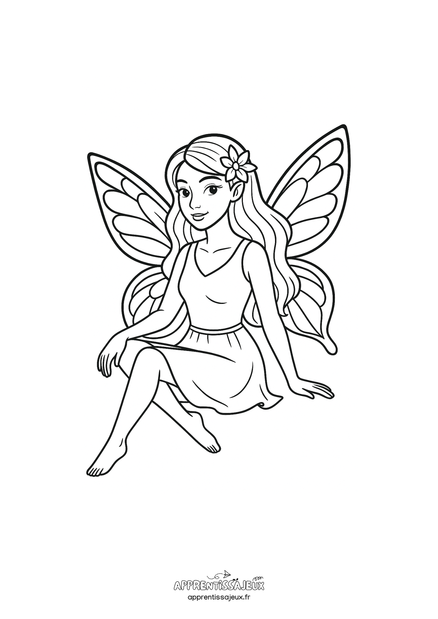 Coloriage à imprimer : Coloriage fée