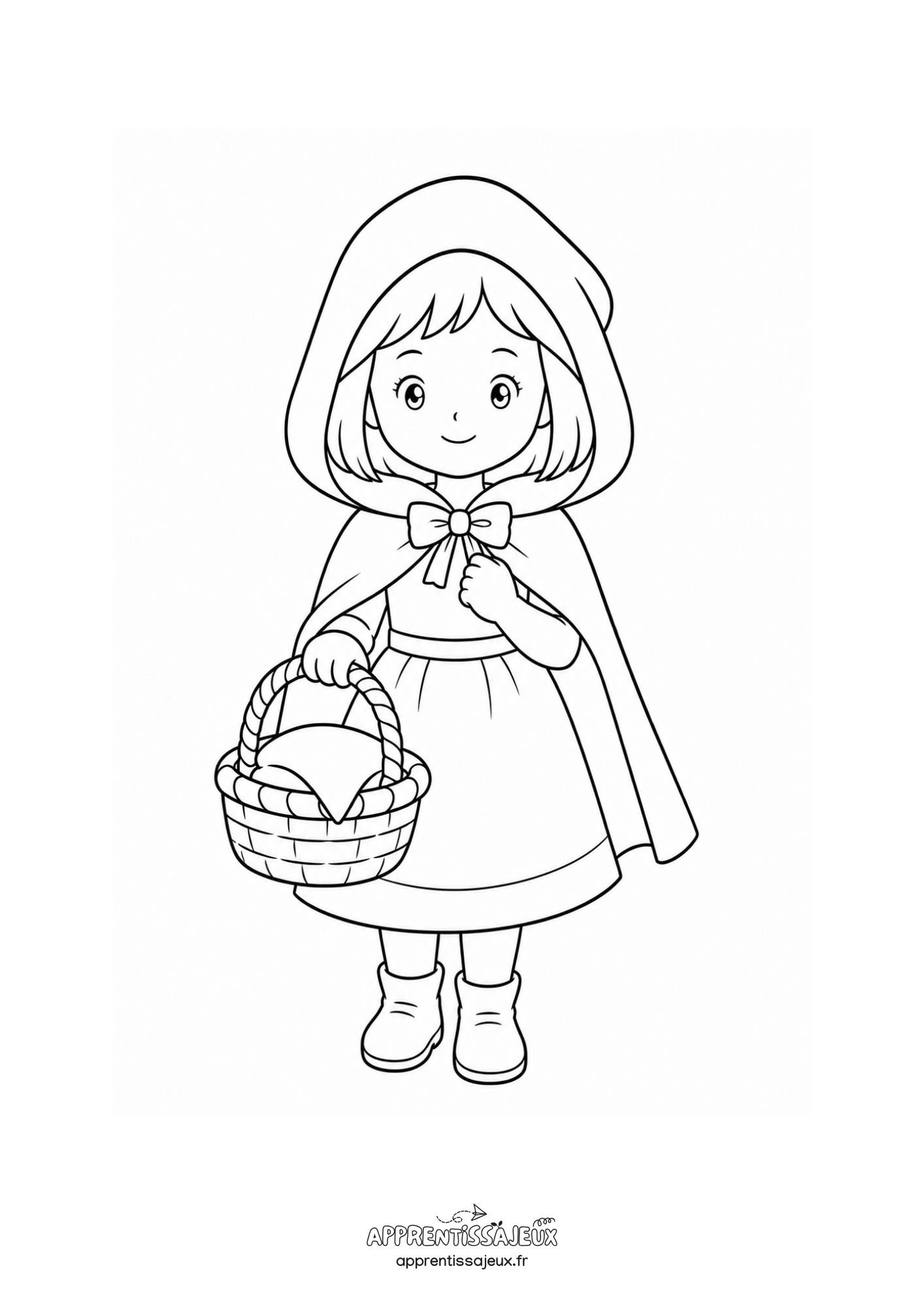 Coloriage à imprimer : Coloriage Le Petit Chaperon rouge