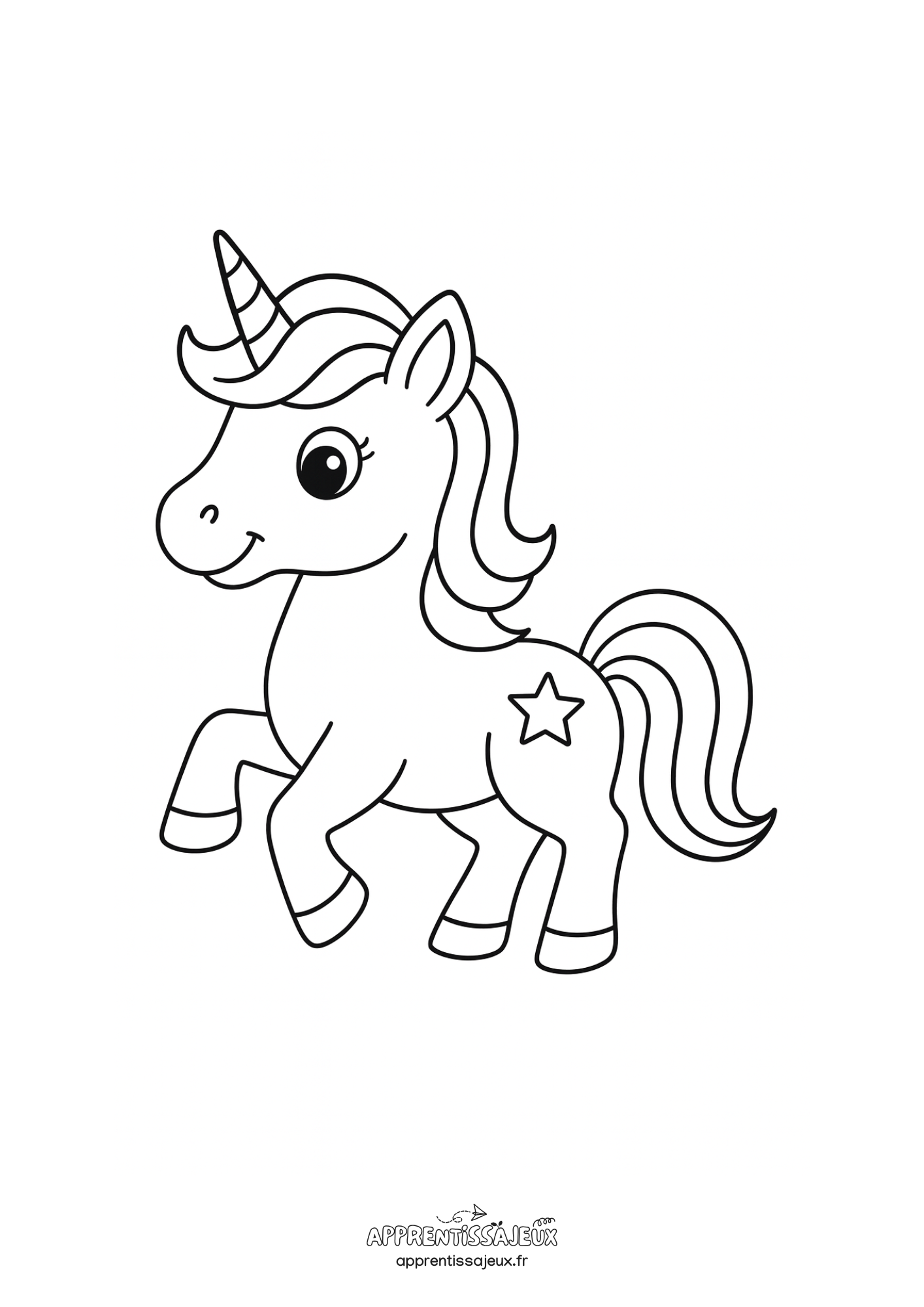Coloriage à imprimer : Coloriage licorne