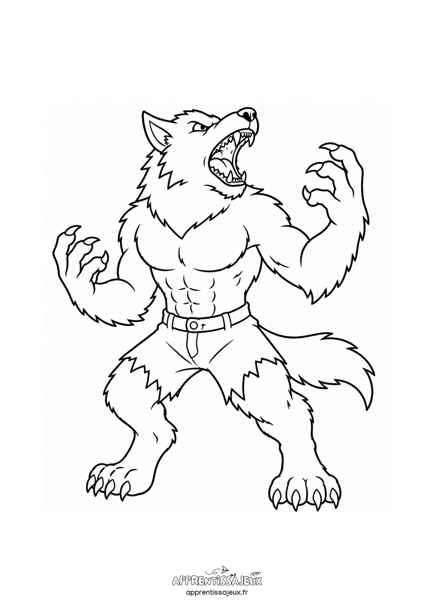Coloriage à imprimer : Coloriage loup-garou
