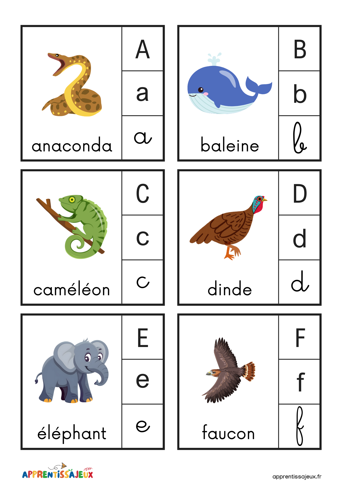 Fiche d’activité : Abécédaire des animaux