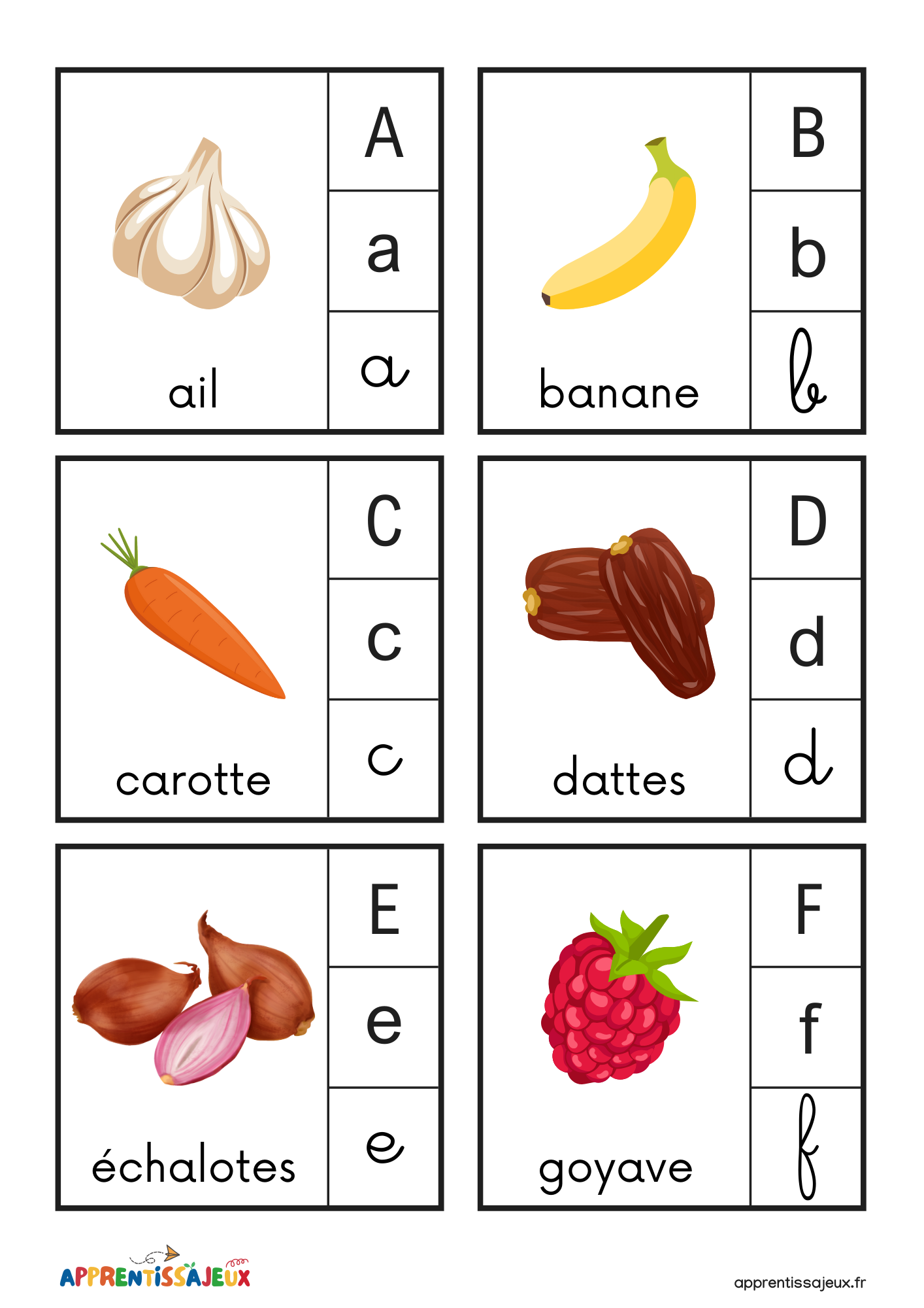 Abécédaire fruits & légumes