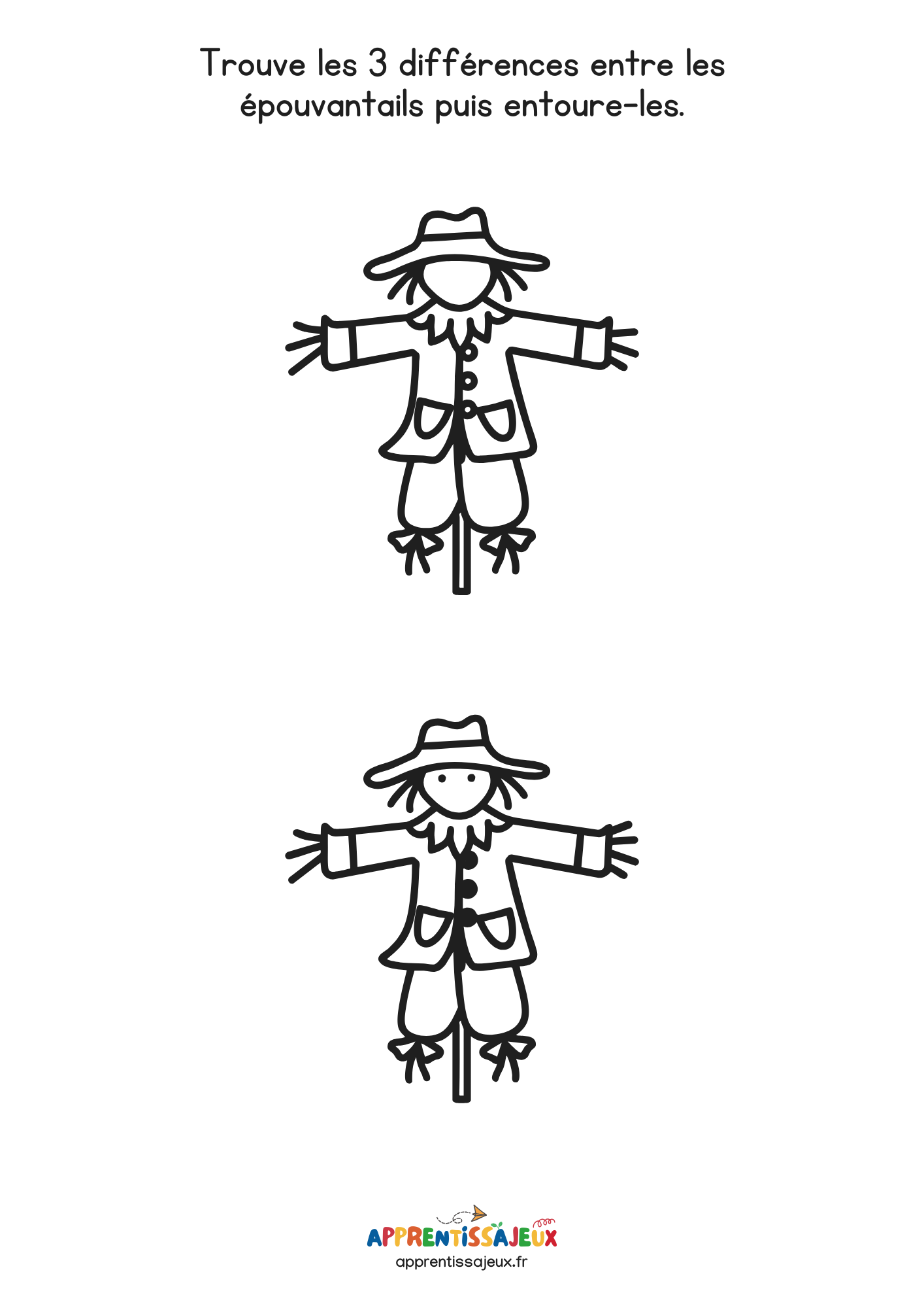 Ressource Petite section : Différences épouvantails
