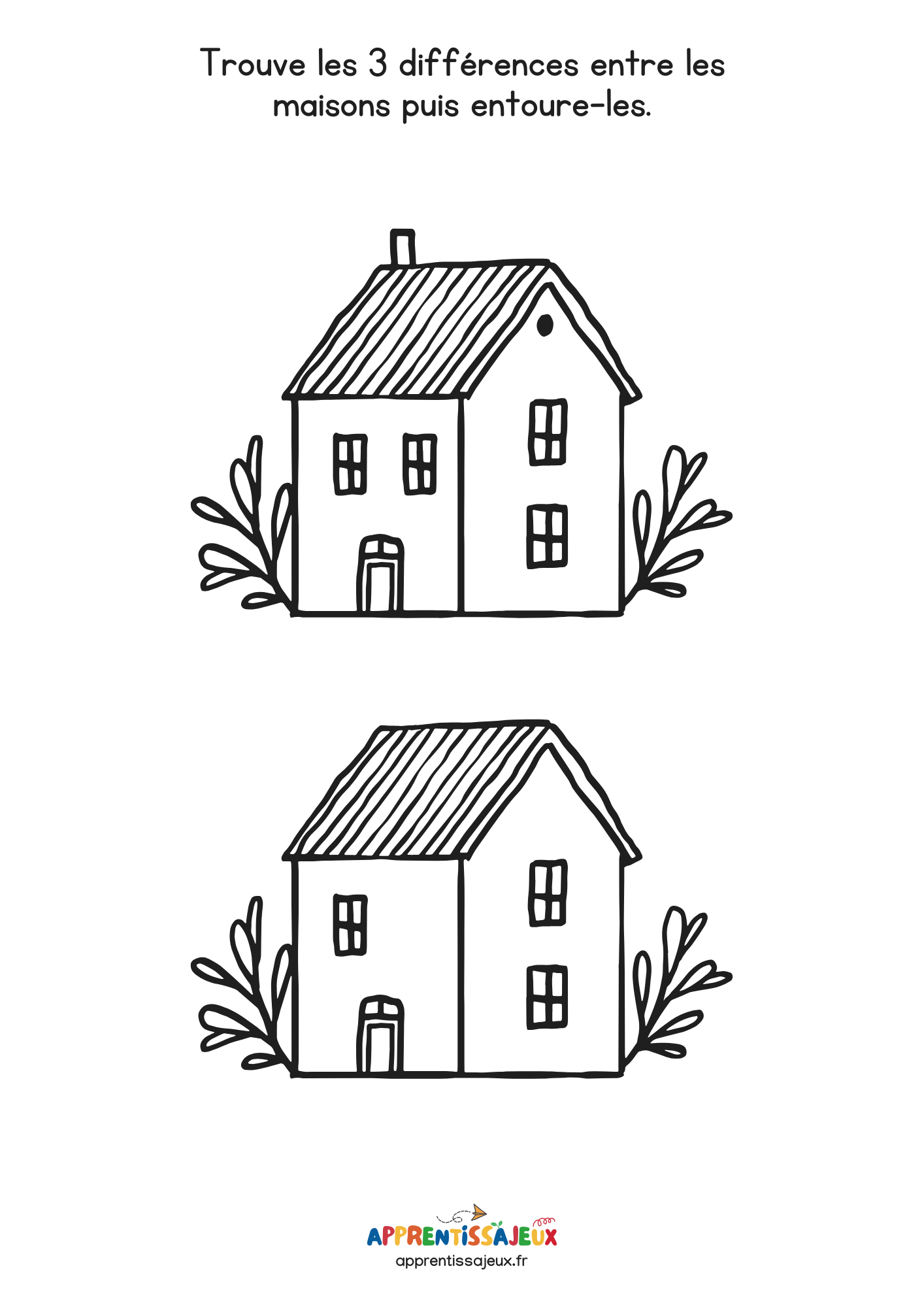 Ressource Petite section : Différences maisons