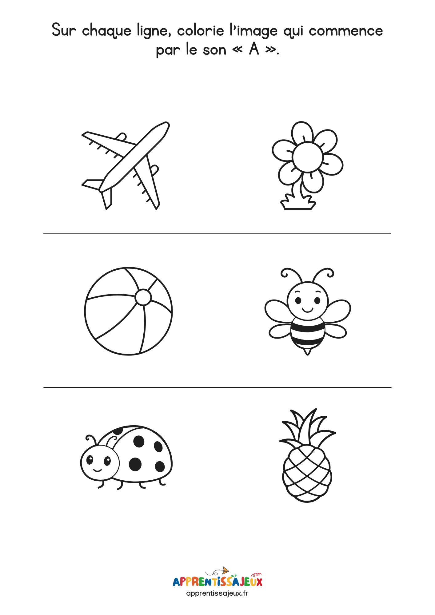 Ressource Petite section : Images en A