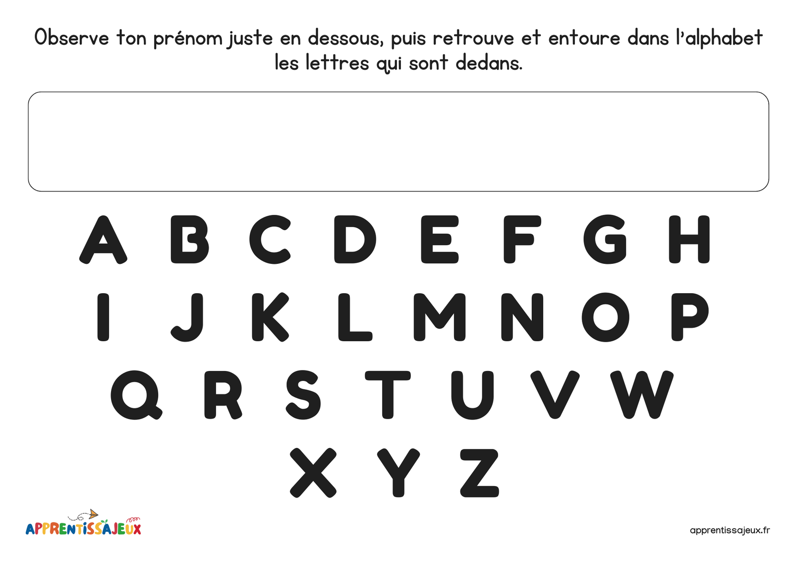 Ressource Petite section : Observer son prénom