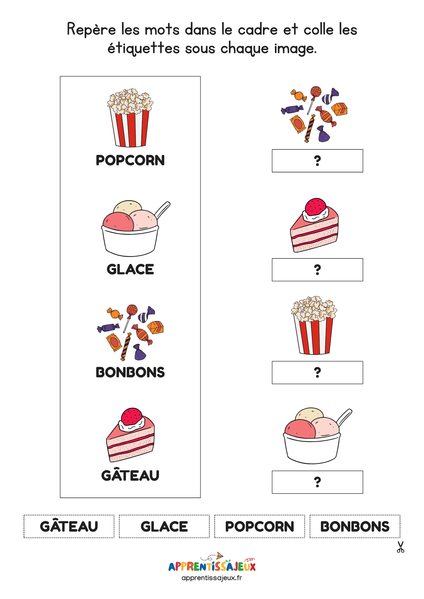 Ressource Petite section : Repérer les gourmandises