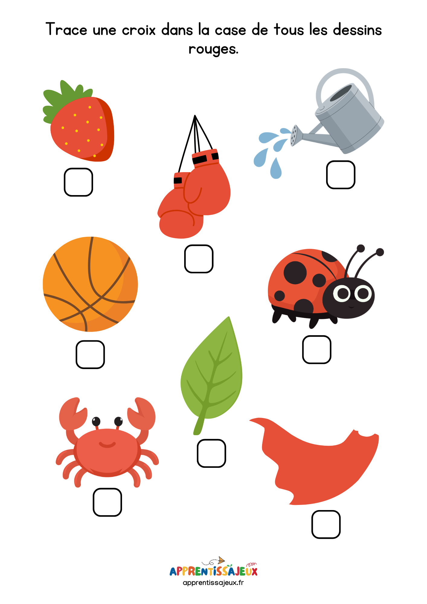 Ressource Petite section : Trouver le rouge