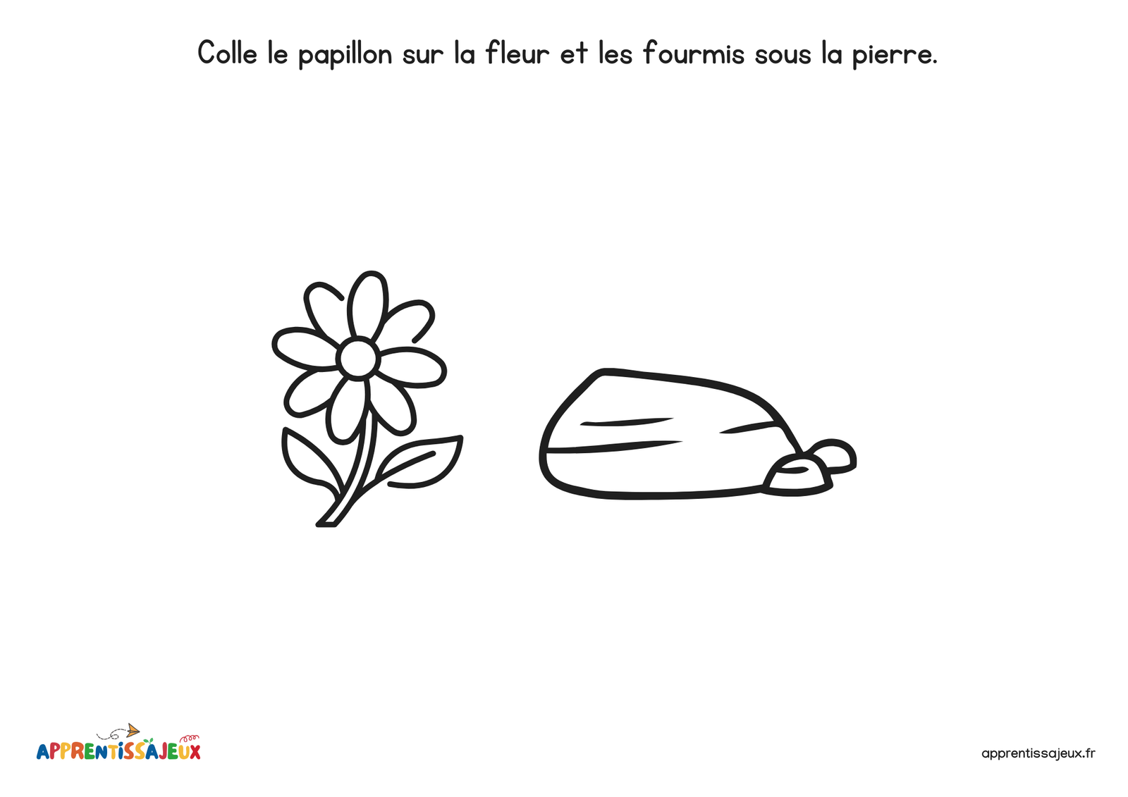 Ressource Petite section : Coller sur et sous